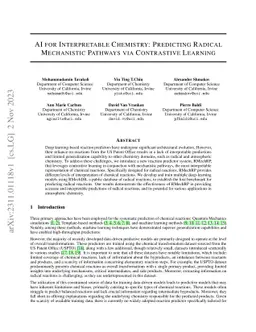 AI for Interpretable Chemistry: Predicting Radical Mechanistic Pathways
  via Contrastive Learning