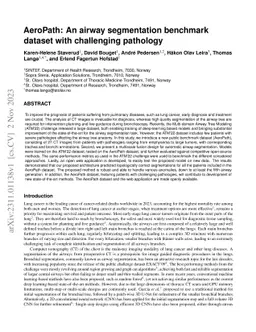 AeroPath: An airway segmentation benchmark dataset with challenging
  pathology