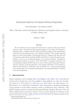 Variational Inference for Sparse Poisson Regression