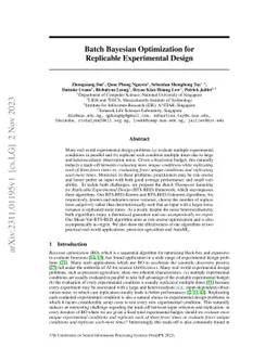 Batch Bayesian Optimization for Replicable Experimental Design