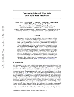 Combating Bilateral Edge Noise for Robust Link Prediction