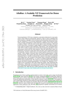 AiluRus: A Scalable ViT Framework for Dense Prediction