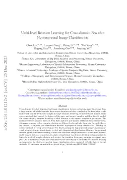 Multi-level Relation Learning for Cross-domain Few-shot Hyperspectral
  Image Classification