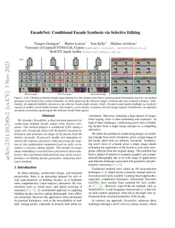 FacadeNet: Conditional Facade Synthesis via Selective Editing