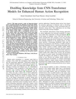 Distilling Knowledge from CNN-Transformer Models for Enhanced Human
  Action Recognition