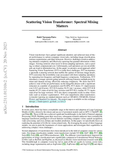 Scattering Vision Transformer: Spectral Mixing Matters