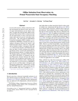 Offline Imitation from Observation via Primal Wasserstein State
  Occupancy Matching