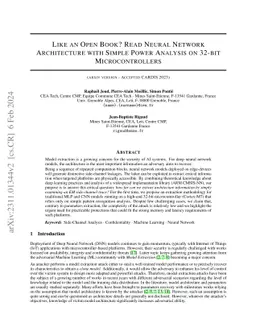 Like an Open Book? Read Neural Network Architecture with Simple Power
  Analysis on 32-bit Microcontrollers