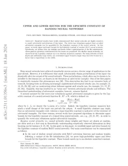 Upper and lower bounds for the Lipschitz constant of random neural networks