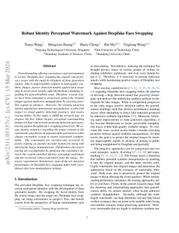 Robust Identity Perceptual Watermark Against Deepfake Face Swapping