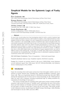 Simplicial Models for the Epistemic Logic of Faulty Agents
