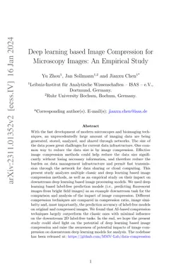 Deep learning based Image Compression for Microscopy Images: An
  Empirical Study