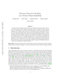 Monotone Generative Modeling via a Gromov-Monge Embedding