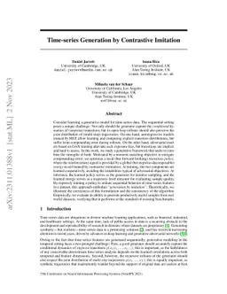 Time-series Generation by Contrastive Imitation