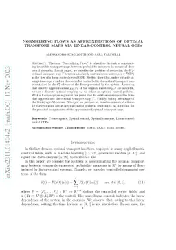 Normalizing flows as approximations of optimal transport maps via
  linear-control neural ODEs