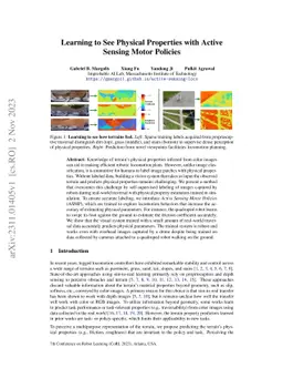 Learning to See Physical Properties with Active Sensing Motor Policies