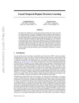 Causal Temporal Regime Structure Learning