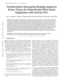 Transformation Decoupling Strategy based on Screw Theory for
  Deterministic Point Cloud Registration with Gravity Prior