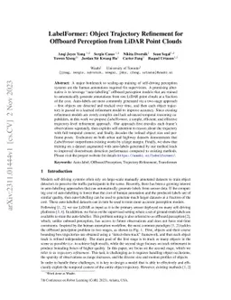LabelFormer: Object Trajectory Refinement for Offboard Perception from
  LiDAR Point Clouds