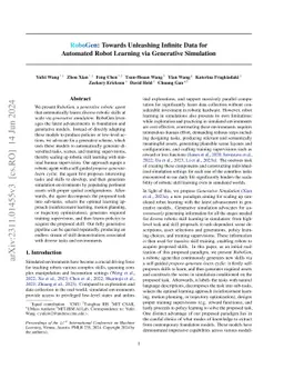 RoboGen: Towards Unleashing Infinite Data for Automated Robot Learning
  via Generative Simulation
