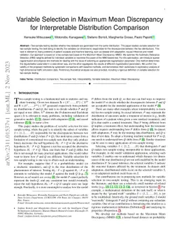 Variable Selection in Maximum Mean Discrepancy for Interpretable Distribution Comparison