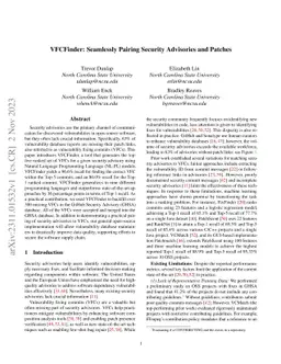 VFCFinder: Seamlessly Pairing Security Advisories and Patches