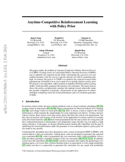Anytime-Competitive Reinforcement Learning with Policy Prior