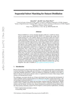 Sequential Subset Matching for Dataset Distillation