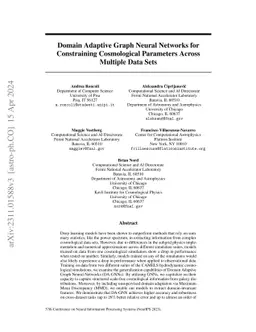Domain Adaptive Graph Neural Networks for Constraining Cosmological
  Parameters Across Multiple Data Sets