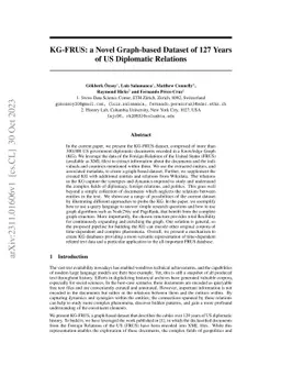 KG-FRUS: a Novel Graph-based Dataset of 127 Years of US Diplomatic
  Relations