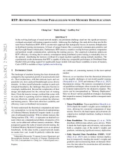 RTP: Rethinking Tensor Parallelism with Memory Deduplication