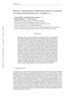 Robust Adversarial Reinforcement Learning via Bounded Rationality
  Curricula