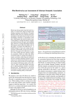 Plot Retrieval as an Assessment of Abstract Semantic Association
