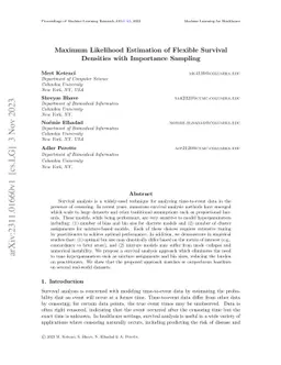 Maximum Likelihood Estimation of Flexible Survival Densities with
  Importance Sampling