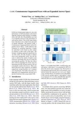 CASE: Commonsense-Augmented Score with an Expanded Answer Space
