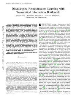 Disentangled Representation Learning with Transmitted Information
  Bottleneck