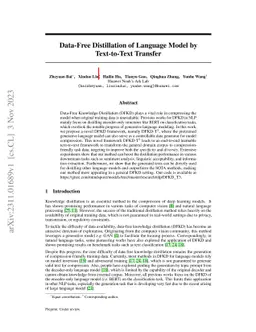 Data-Free Distillation of Language Model by Text-to-Text Transfer