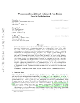 Communication-Efficient Federated Non-Linear Bandit Optimization