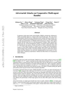 Adversarial Attacks on Cooperative Multi-agent Bandits