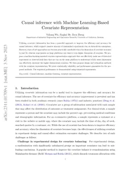 Causal inference with Machine Learning-Based Covariate Representation