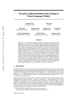 Towards Calibrated Robust Fine-Tuning of Vision-Language Models