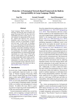 Proto-lm: A Prototypical Network-Based Framework for Built-in
  Interpretability in Large Language Models