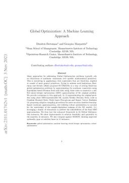 Global Optimization: A Machine Learning Approach