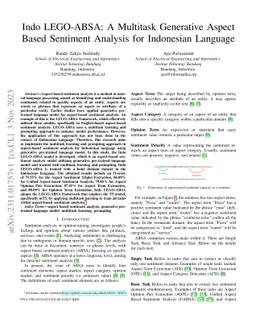 Indo LEGO-ABSA: A Multitask Generative Aspect Based Sentiment Analysis
  for Indonesian Language