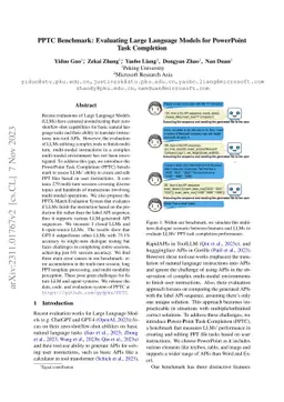 PPTC Benchmark: Evaluating Large Language Models for PowerPoint Task
  Completion