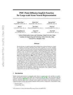 PDF: Point Diffusion Implicit Function for Large-scale Scene Neural
  Representation