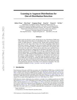 Learning to Augment Distributions for Out-of-Distribution Detection