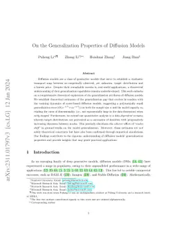 On the Generalization Properties of Diffusion Models