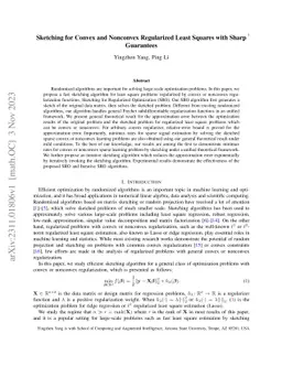 Sketching for Convex and Nonconvex Regularized Least Squares with Sharp
  Guarantees