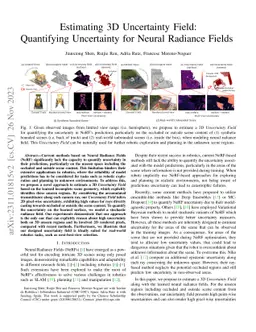 Estimating 3D Uncertainty Field: Quantifying Uncertainty for Neural
  Radiance Fields
